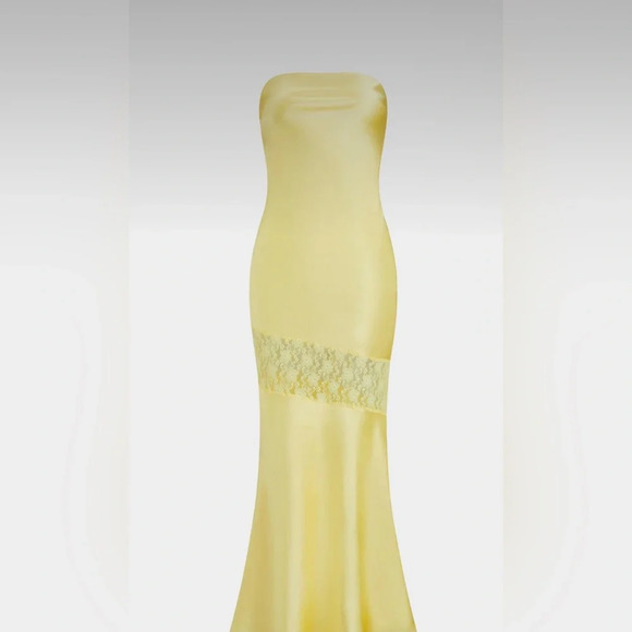 Commense Asymmetrical Lace Strapless Tube Midi, MED NWT - Picture 2 of 6